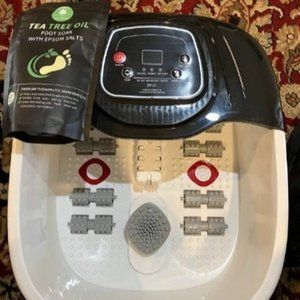 Foot Spa Bath Massager, Vibration and Red Light, 8 Massage Roller Pedicure Tub